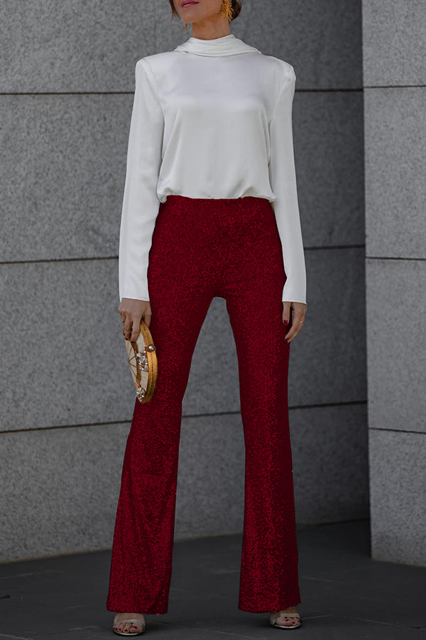 Naila - Uitlopende legging met hoge taille en fonkelende details