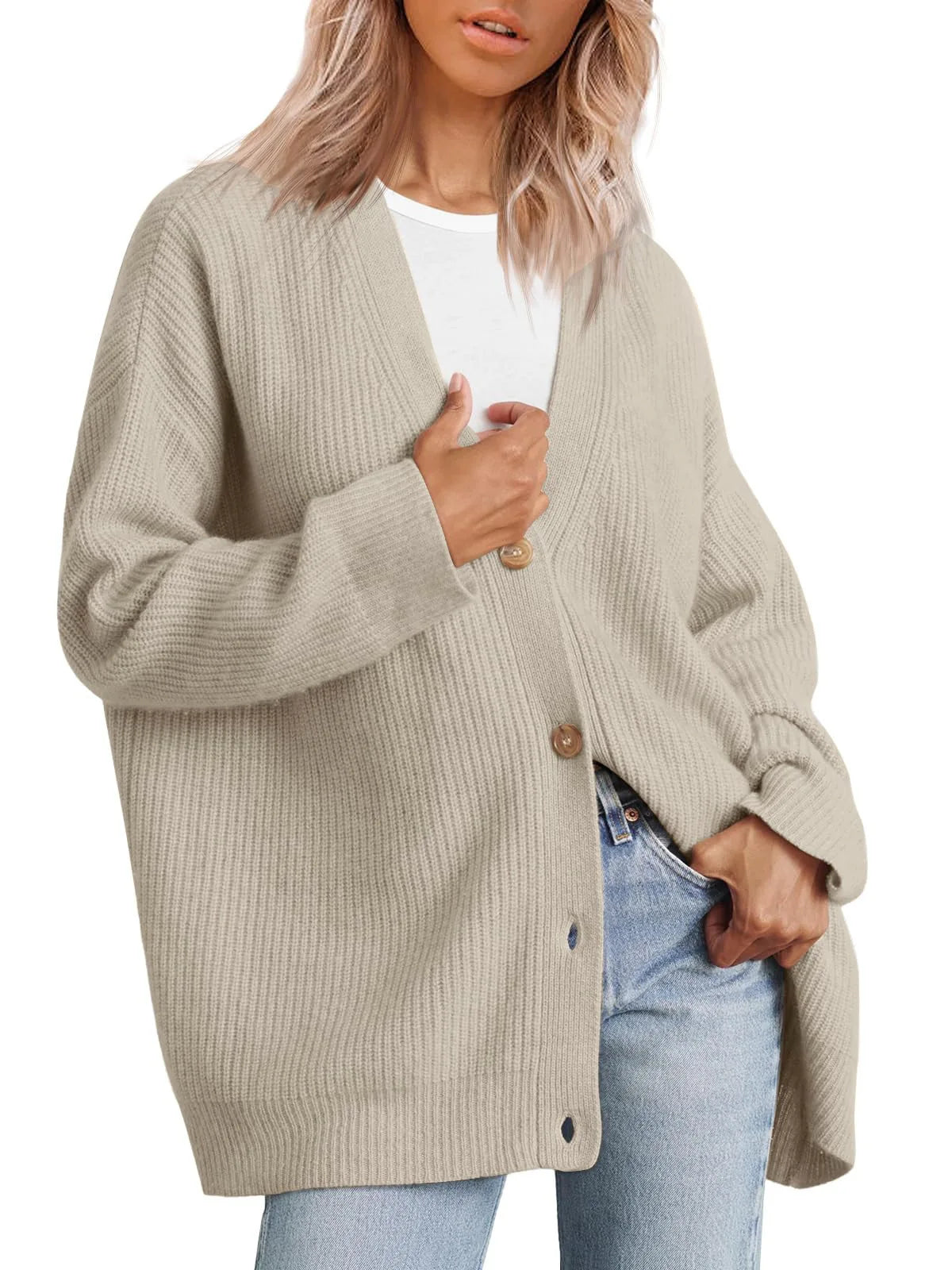 ComfortChic™ - Kasjmier trui met V-hals
