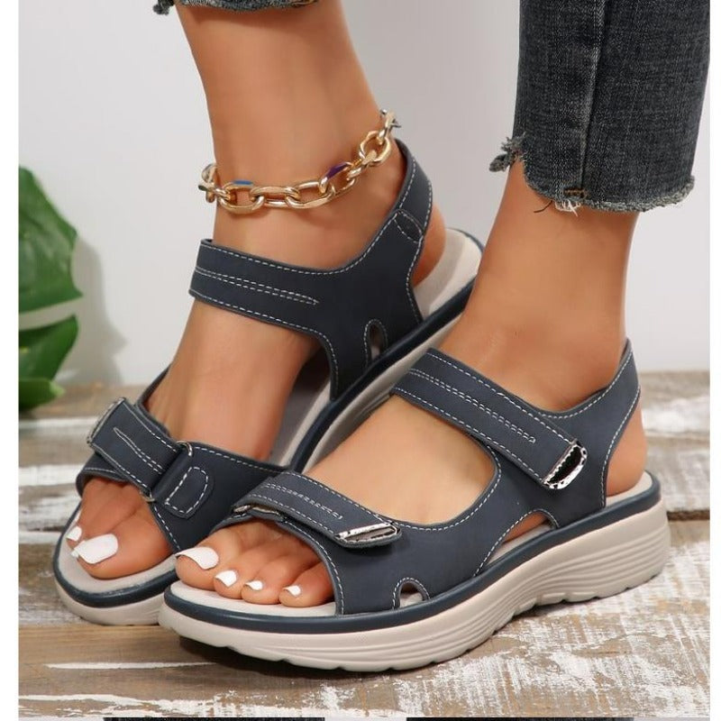 Penelope - Open Teen Sandalen met Verstelbare Klittenband Straps
