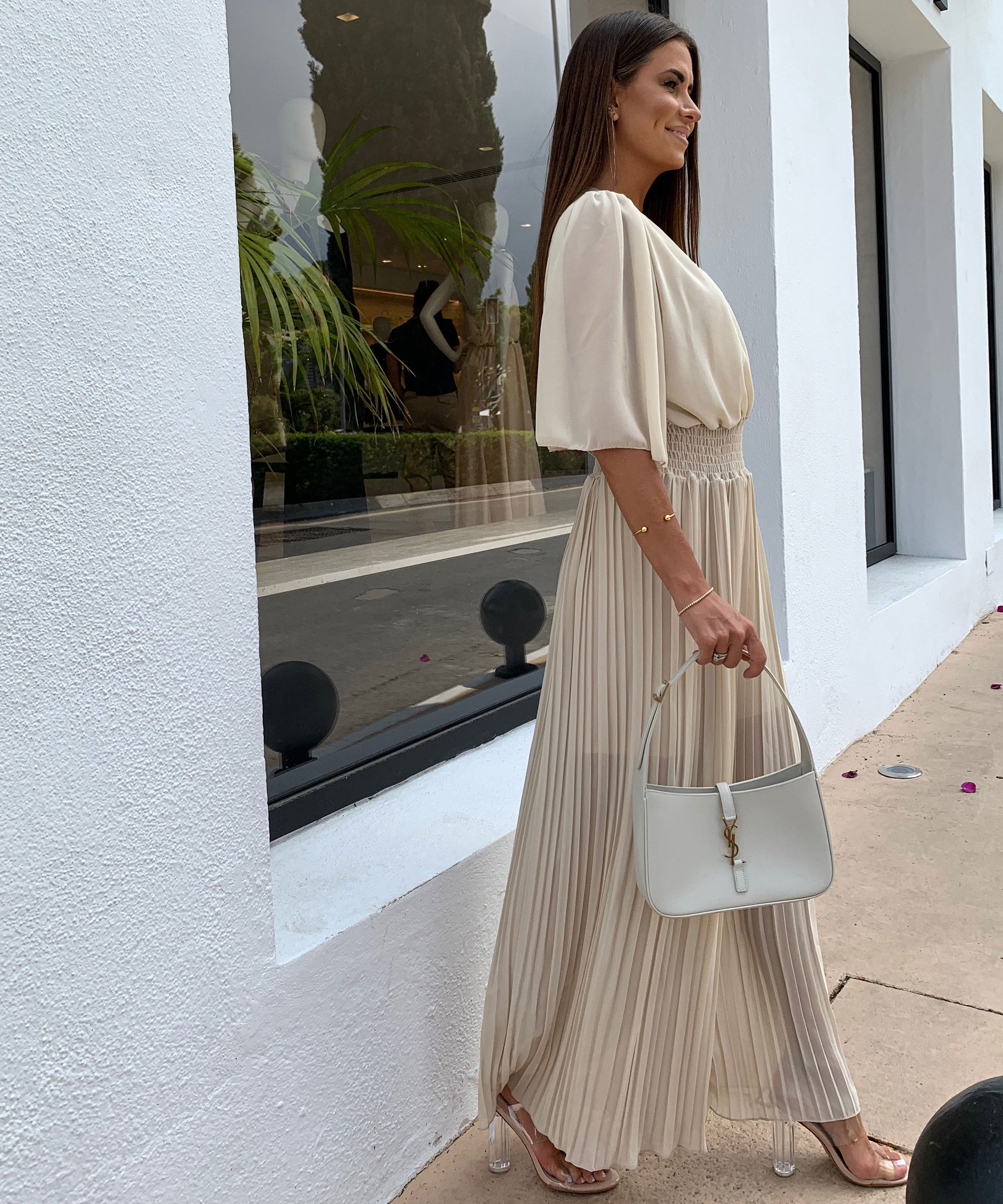 Selena - Elegante geplooide maxi jurk met een flatterende taille