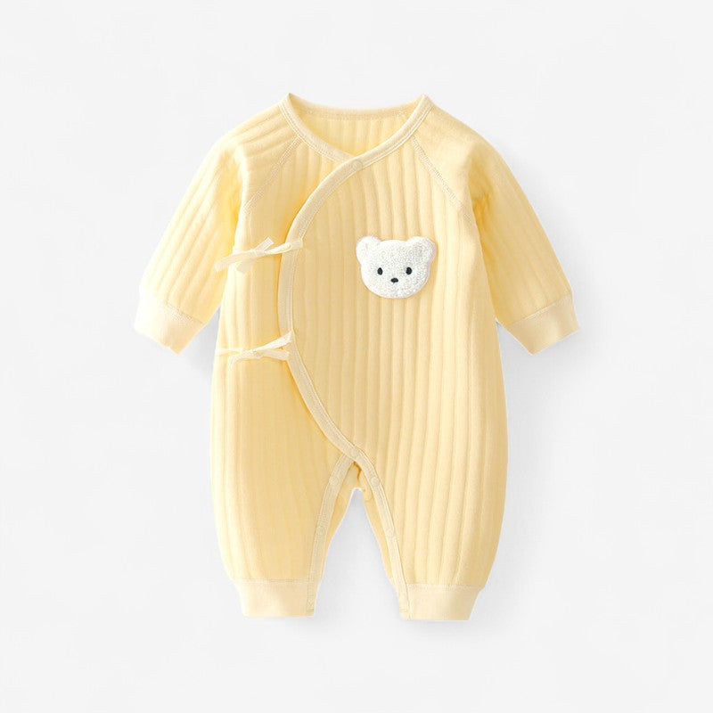 TinySteps - Baby Romper met Lange Mouwen en Geribbelde Details