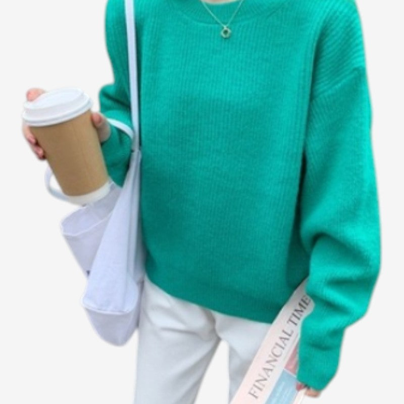 Maya – Oversized Trui met Lange Mouwen en Ronde Hals