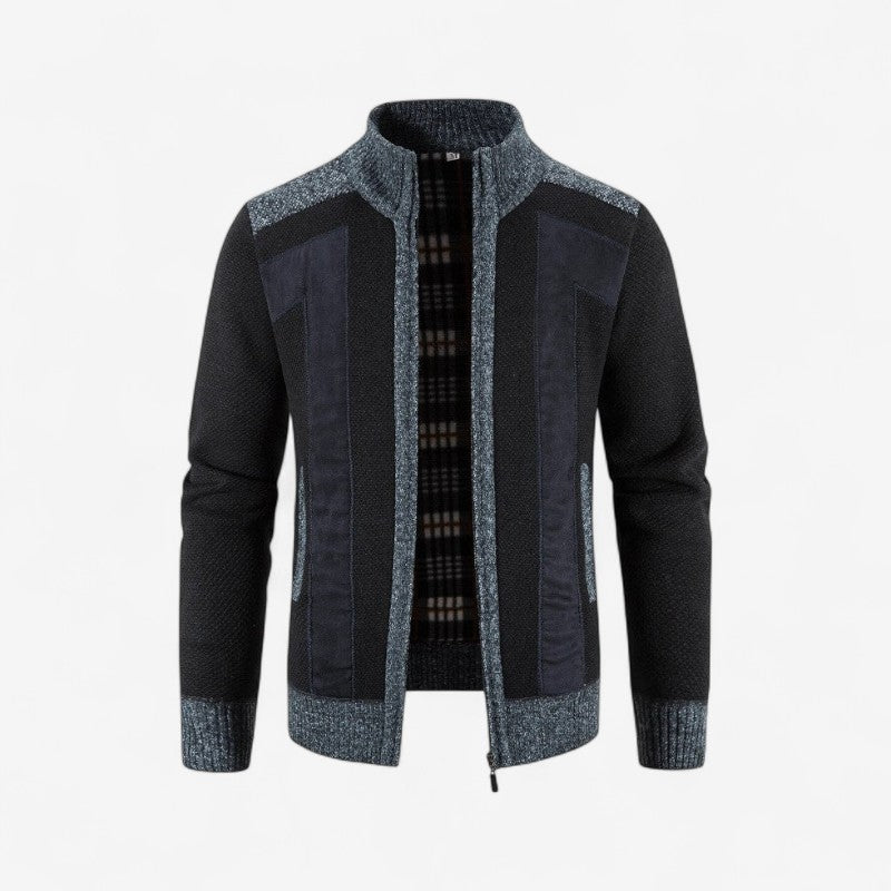 Nathan – Lange Mouw Jas met Rits en Opstaande Kraag