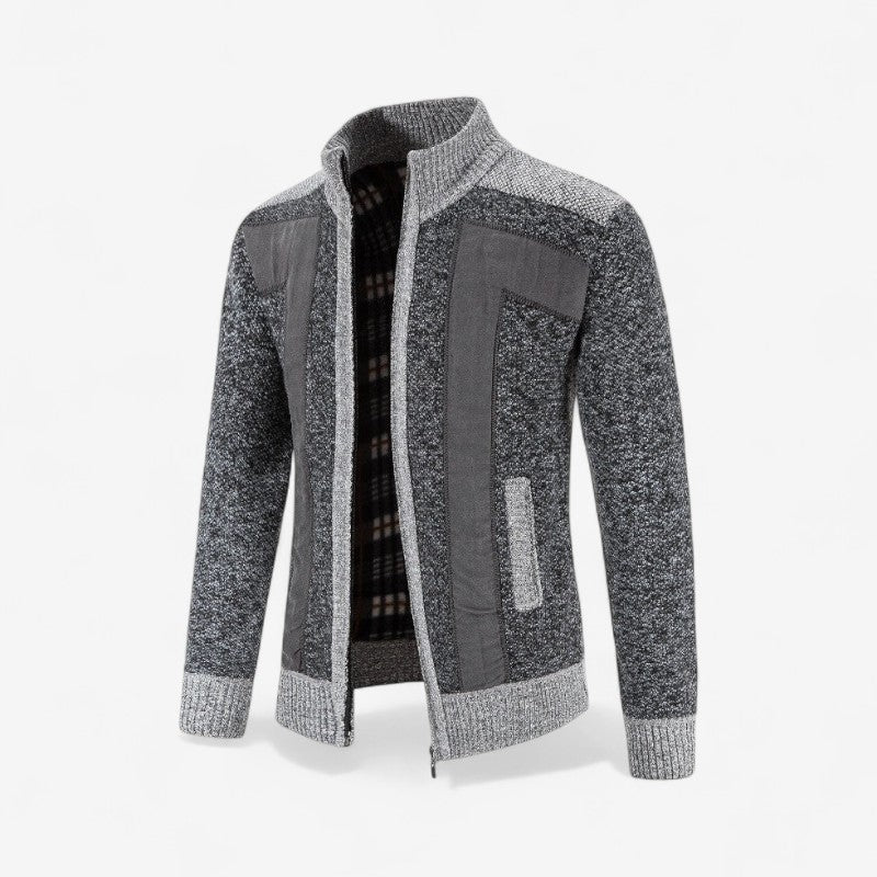 Nathan – Lange Mouw Jas met Rits en Opstaande Kraag