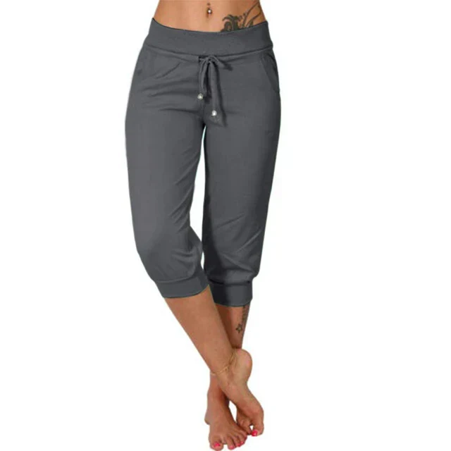 Lucy – Moderne capribroek met trekkoord in de taille en relaxte cropped fit