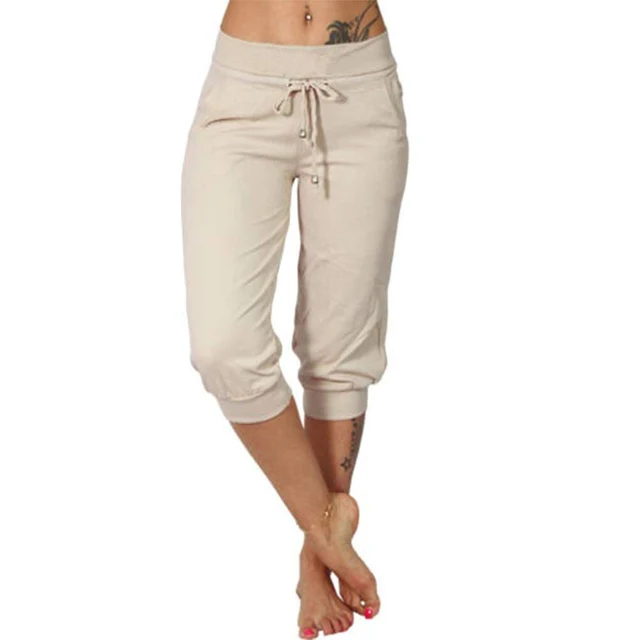 Lucy – Moderne capribroek met trekkoord in de taille en relaxte cropped fit