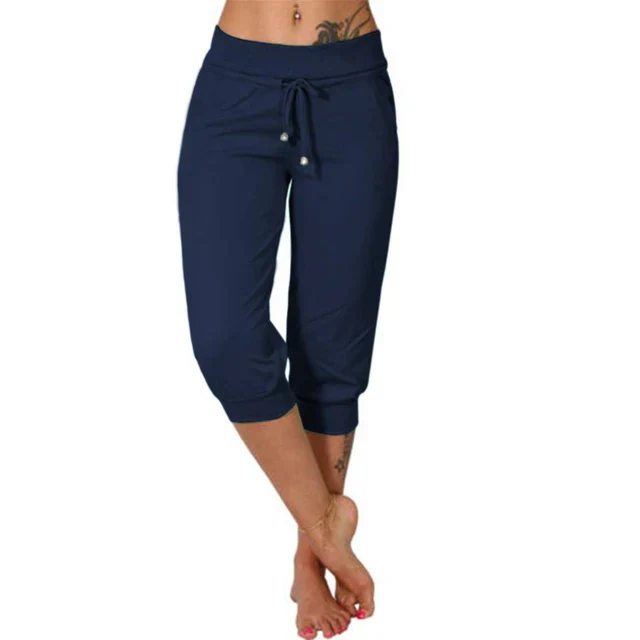 Lucy – Moderne capribroek met trekkoord in de taille en relaxte cropped fit