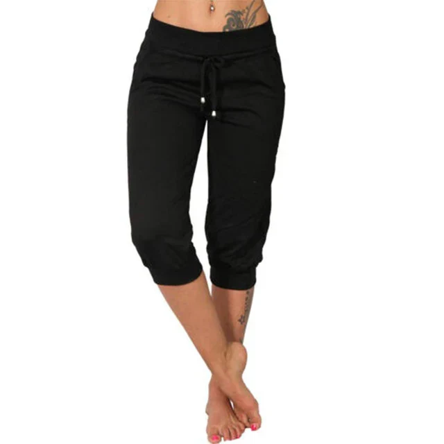Lucy – Moderne capribroek met trekkoord in de taille en relaxte cropped fit