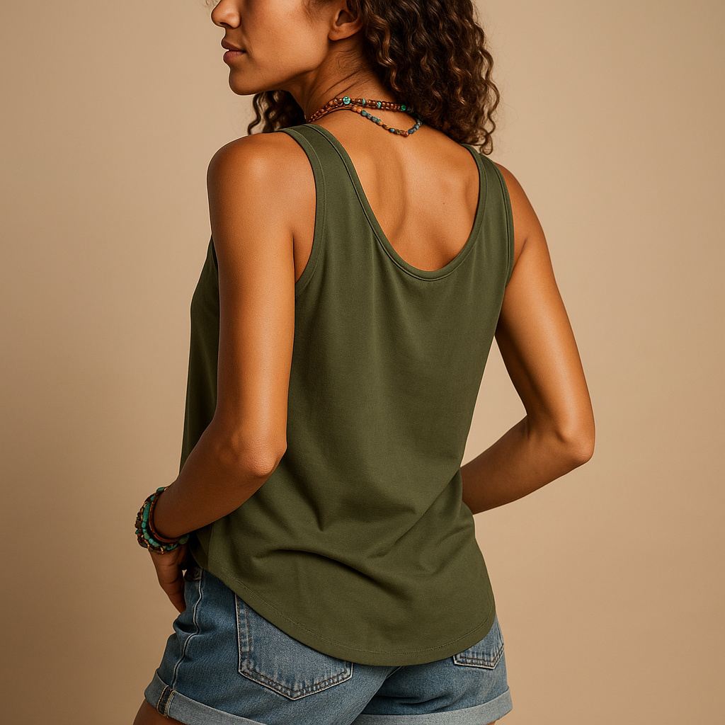Natasha - Trendy top met diepe V-hals en knoopsluiting aan de voorkant