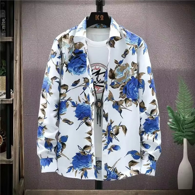 Hendrix – Overhemd met Lange Mouwen Bloemenprint en Omgeslagen Kraag