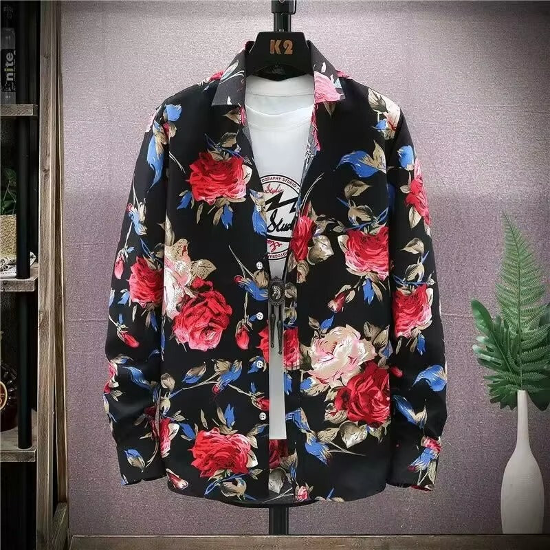 Hendrix – Overhemd met Lange Mouwen Bloemenprint en Omgeslagen Kraag