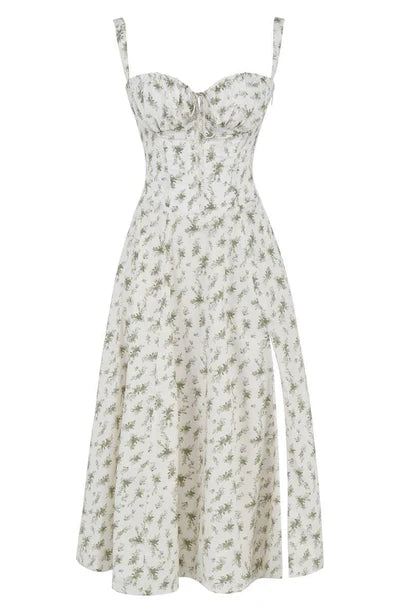 Daisy - Elegante Midi-jurk met een gebeeldhouwd lijfje en vloeiende rok