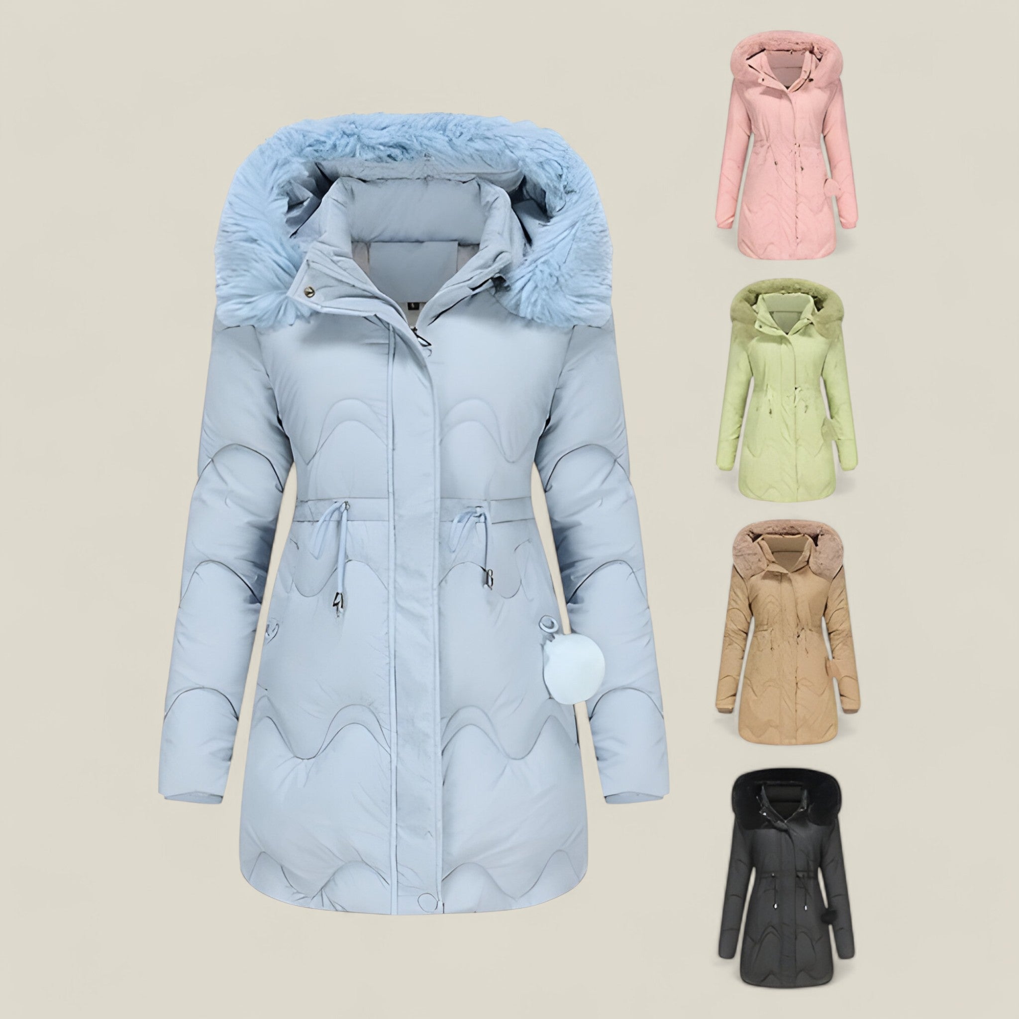 Scarlett - Winterjas met slanke pasvorm, geïsoleerde capuchon en functionele zakken