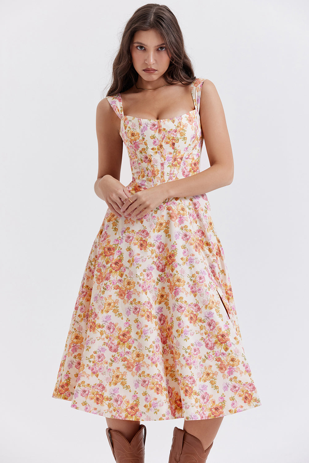 Fleur - Luchtige bloemenjurk met schouderbandjes