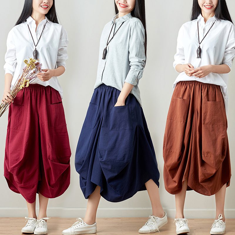 Mira – Relaxte gedrapeerde broek met praktische zakken en vloeiend silhouet