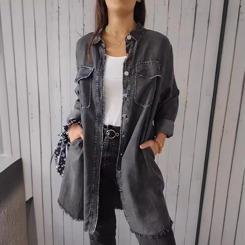 ComfortLapel - Comfortabel Faux Denim Lepal Overhemd