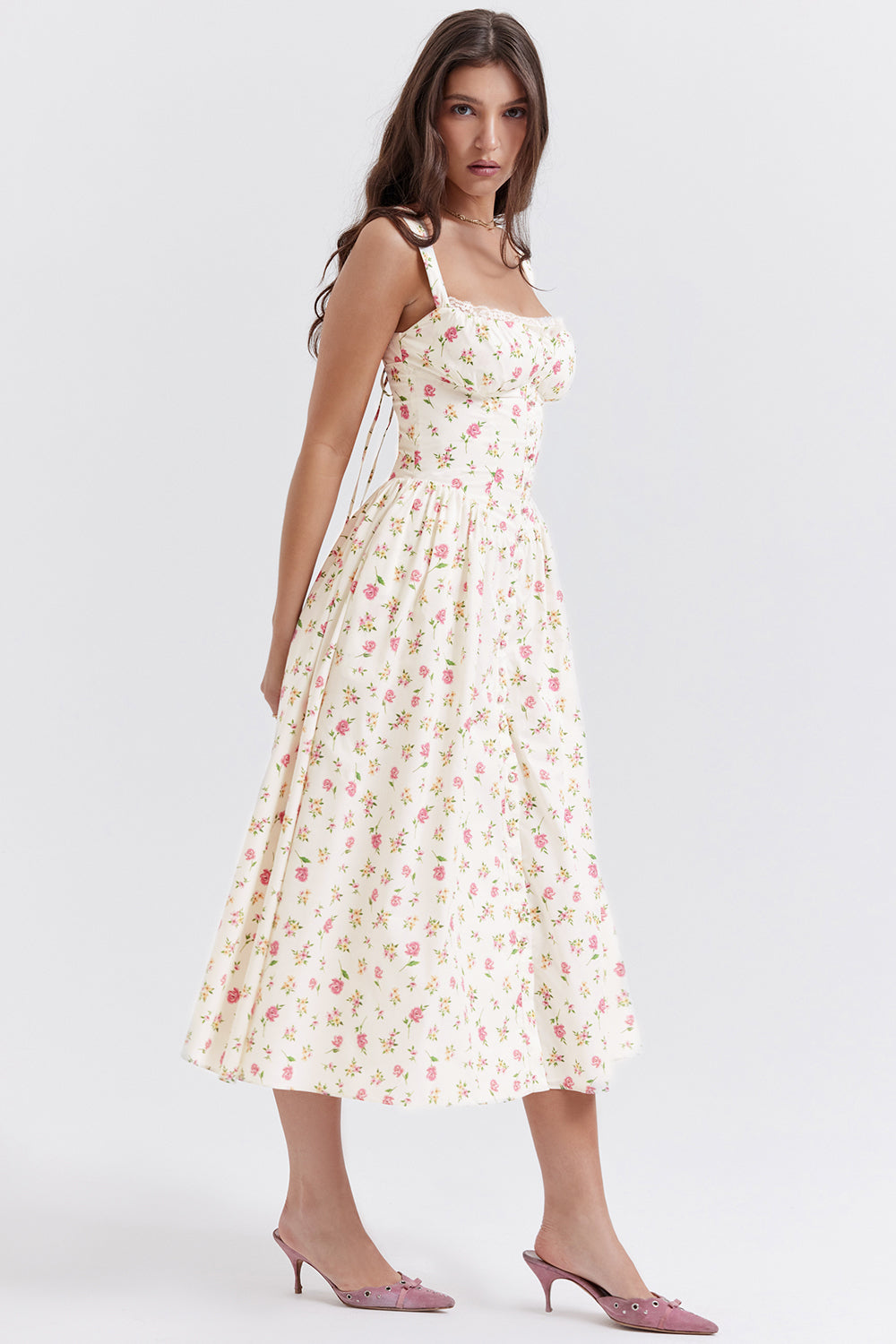 Fleur - Luchtige bloemenjurk met schouderbandjes