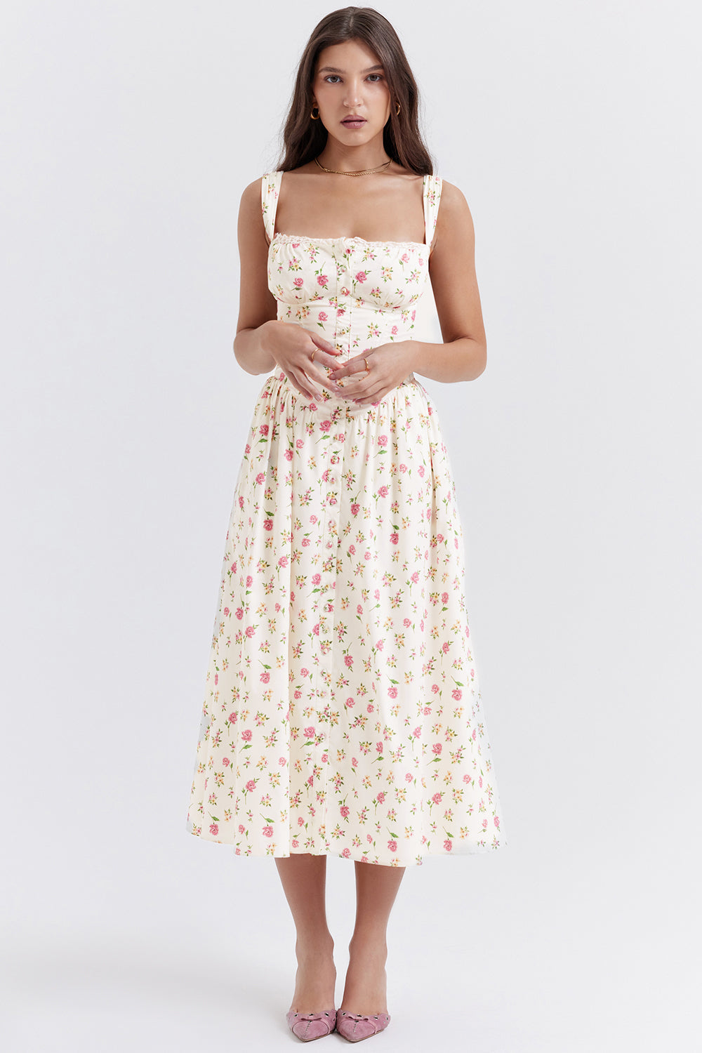 Fleur - Luchtige bloemenjurk met schouderbandjes
