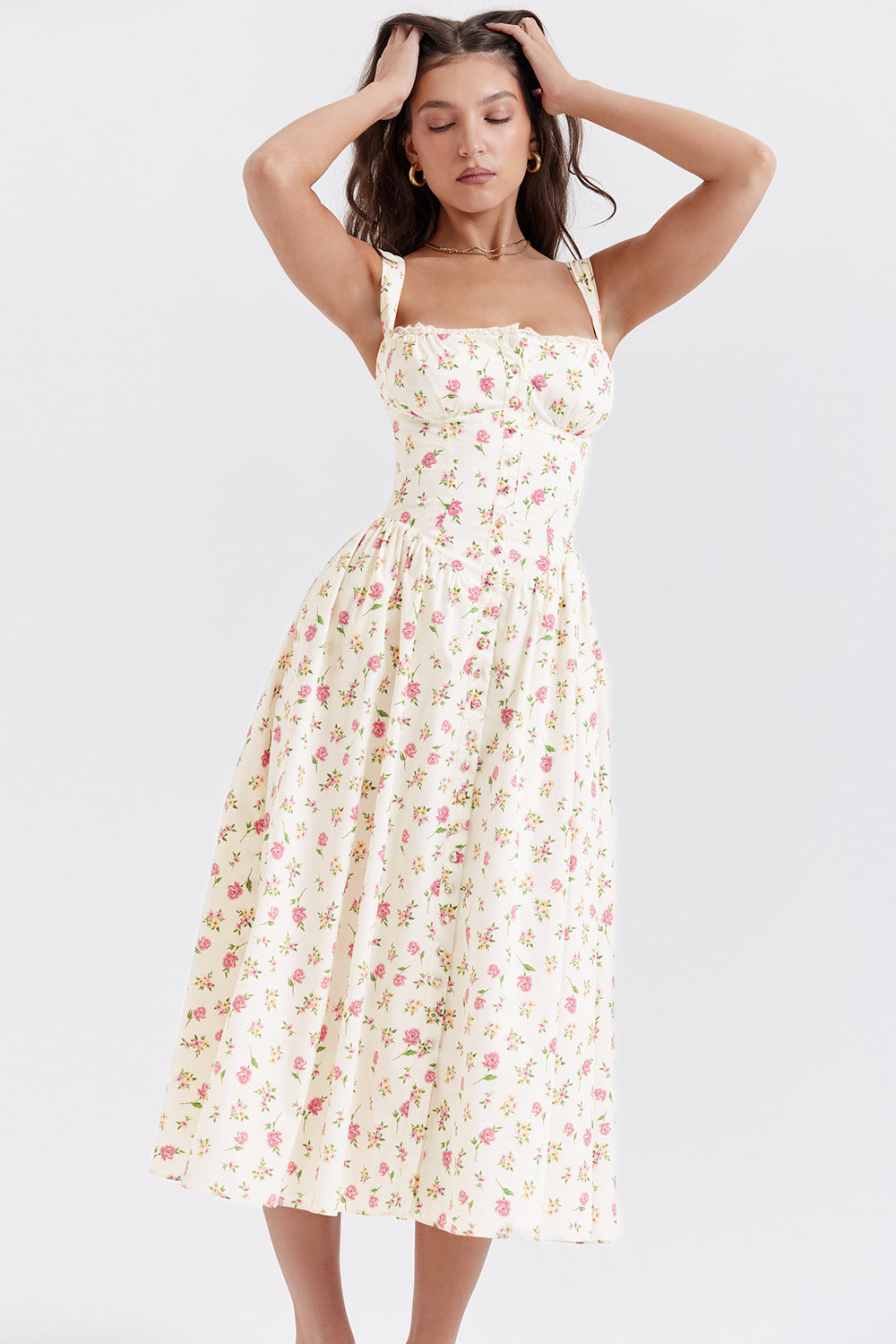 Fleur - Luchtige bloemenjurk met schouderbandjes