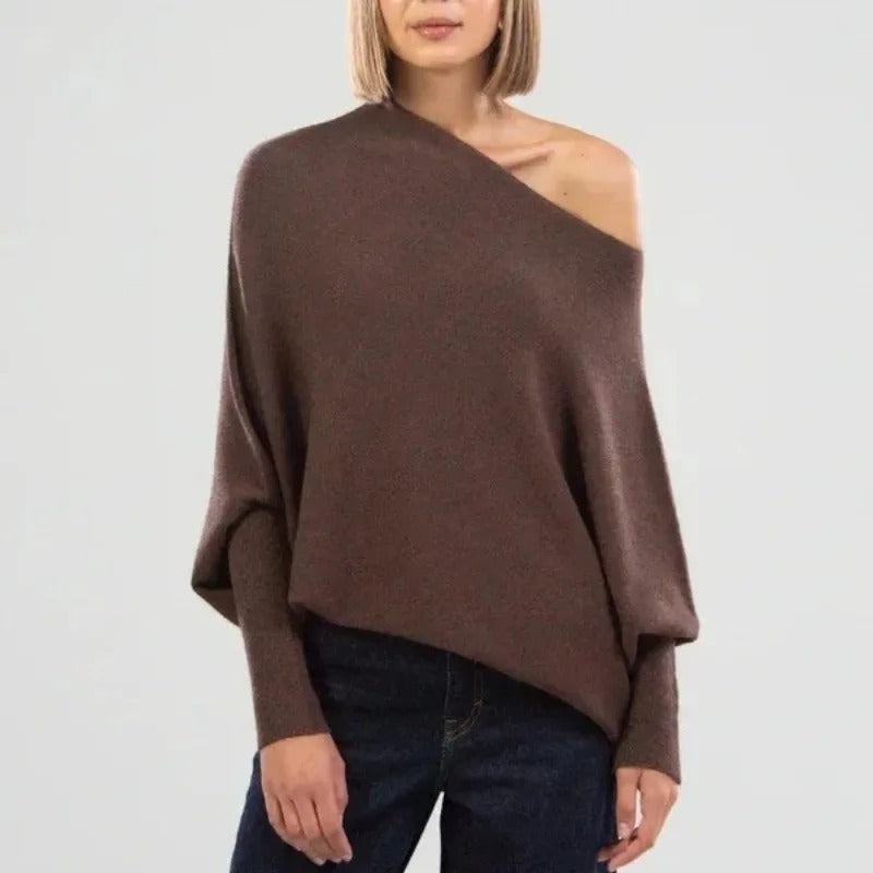 Frina - Stijlvolle Off Shoulder Sweater met subtiele eveals