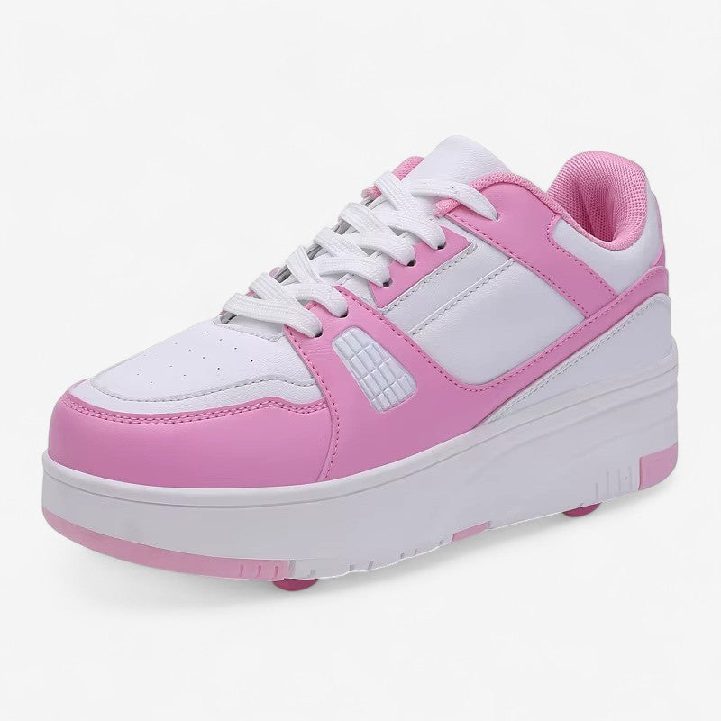 WheelMate – Sneakers met Ronde Neus Vetersluiting en Ingebouwde Wieltjes