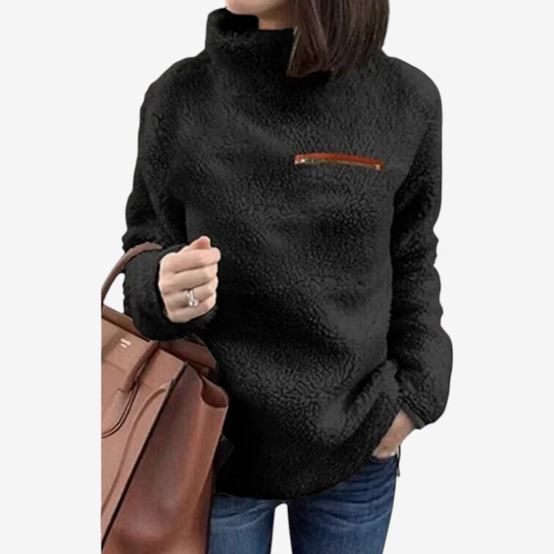 Halen – Lange Mouw Trui met Ritssluiting en Borstzak