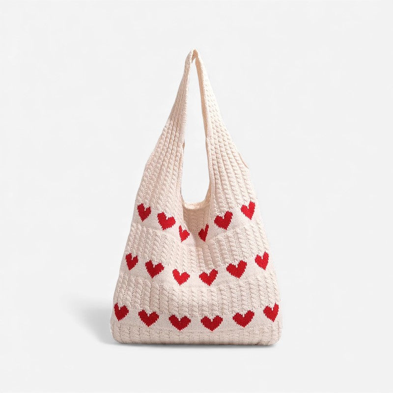 Demi – Tote Bag met Handvatten en Geborduurd Hartontwerp
