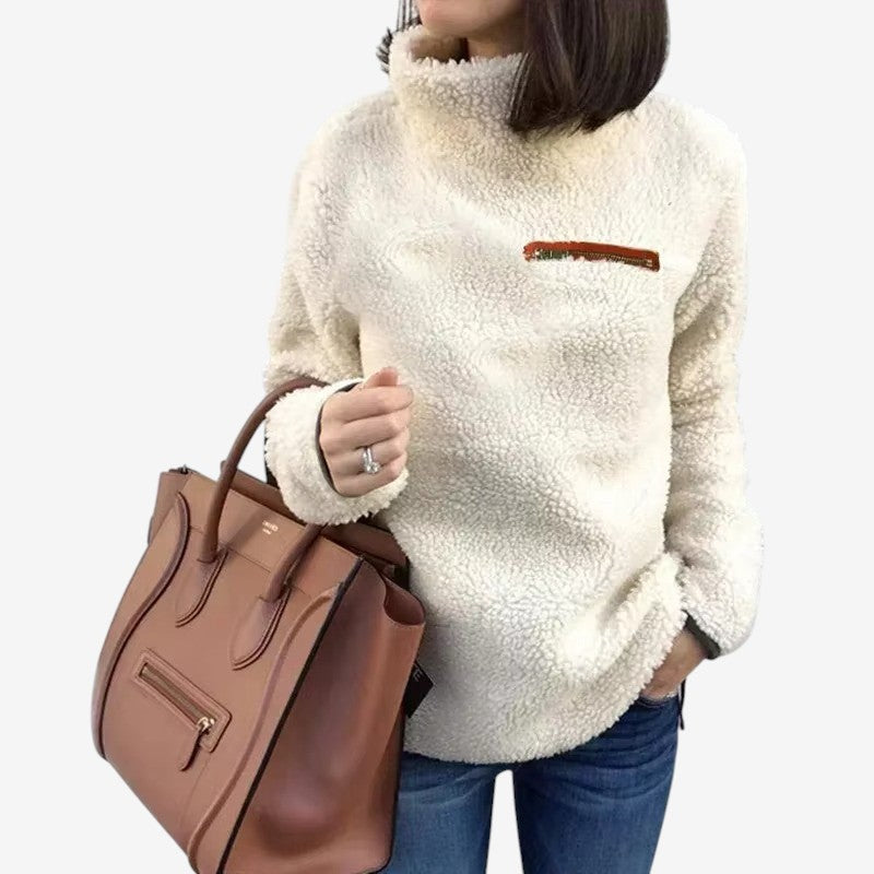 Halen – Lange Mouw Trui met Ritssluiting en Borstzak