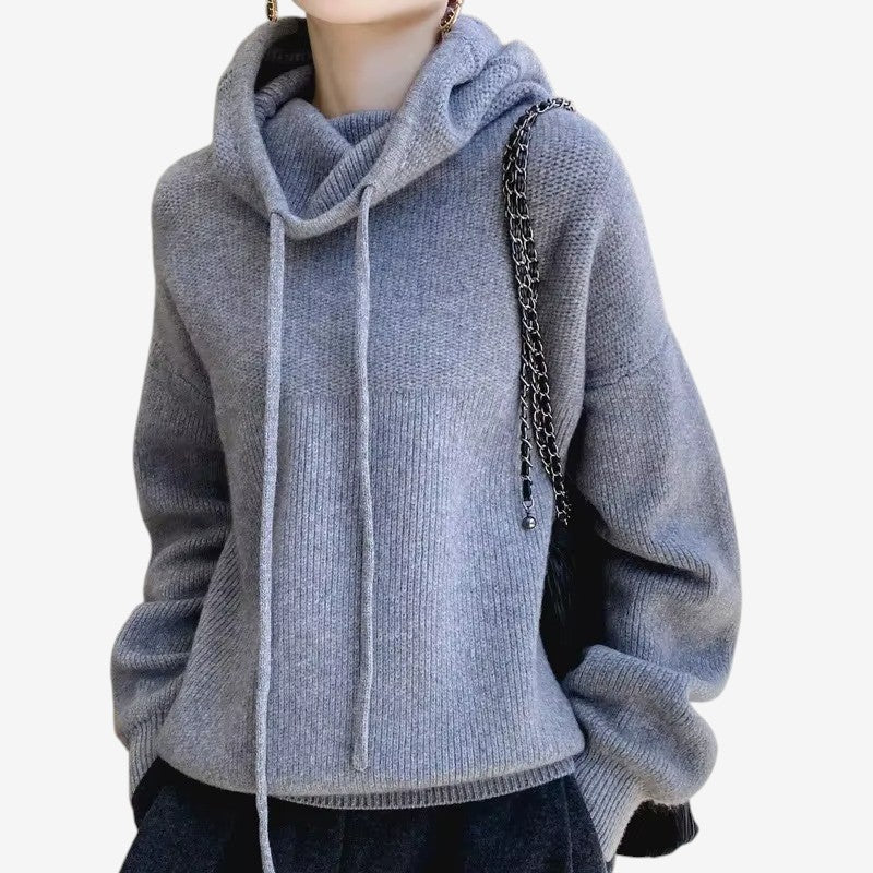 Lucy – Trui met Lange Mouwen Verstelbare Capuchon en Geribde Mouwen