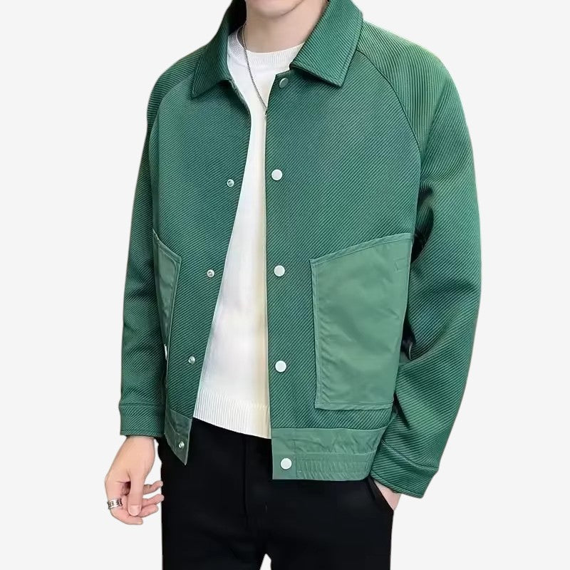 Jaxon - Lange Mouw Jack met Omlaag Kraag en Knoopsluiting