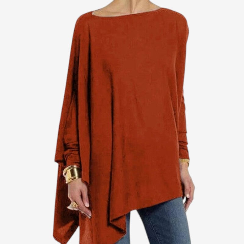 Stephanie – Blouse met Lange Mouwen Ronde Hals en Losse Pasvorm