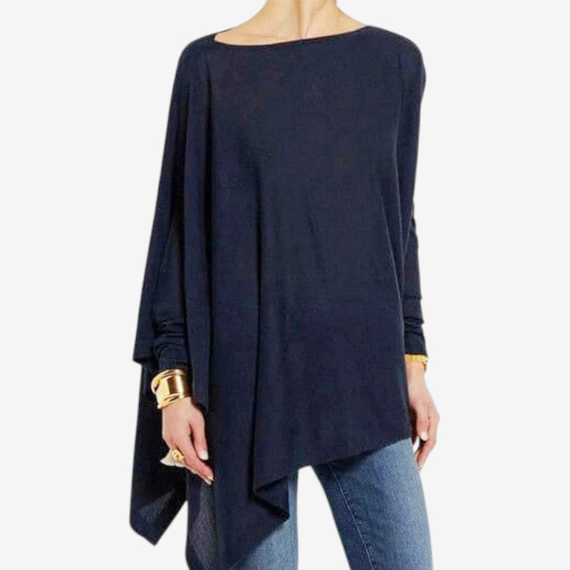 Stephanie – Blouse met Lange Mouwen Ronde Hals en Losse Pasvorm