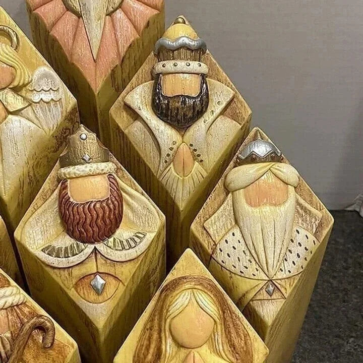 HeavenlyGlow – Kerststalzuilbeelden voor een elegante en spirituele kerstdecoratie