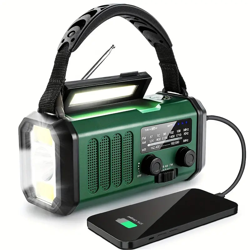 SurvivorPro - 10.000mAh noodradio met zonne-energie en handmatig opladen