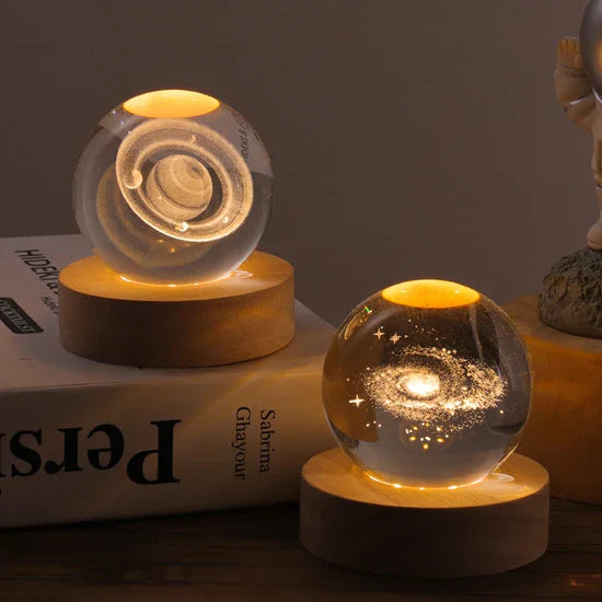 MoonAstro - LED-kristallen bol met dimbare gloed