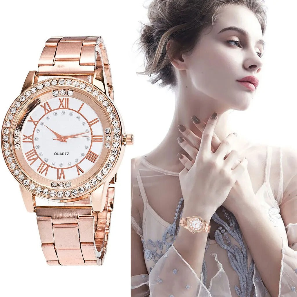 Fiona - Tijdloos elegant horloge met fonkelende diamanten wijzerplaat en verfijnd ontwerp