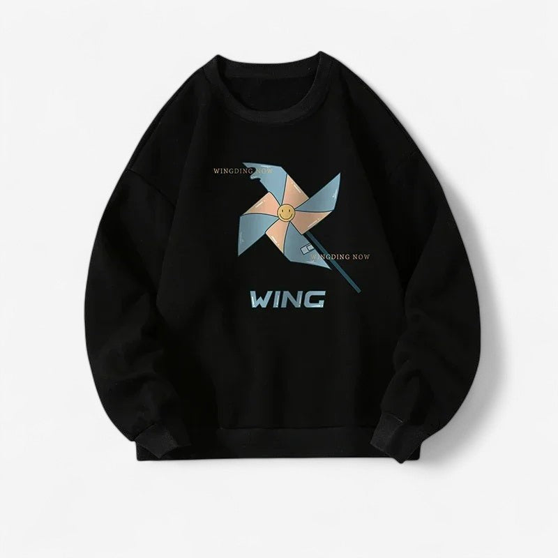 Archer - Lange Mouw Trui met Ronde Hals en Geribbelde Details