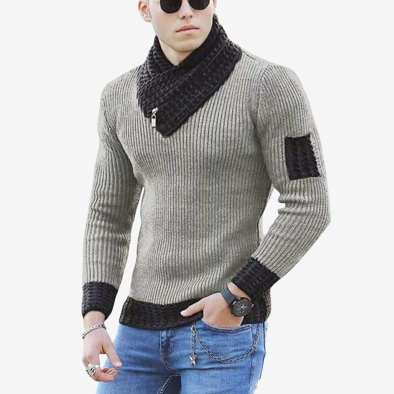 Samuel - Lange Mouwen Trui met Col en Slanke pasvorm