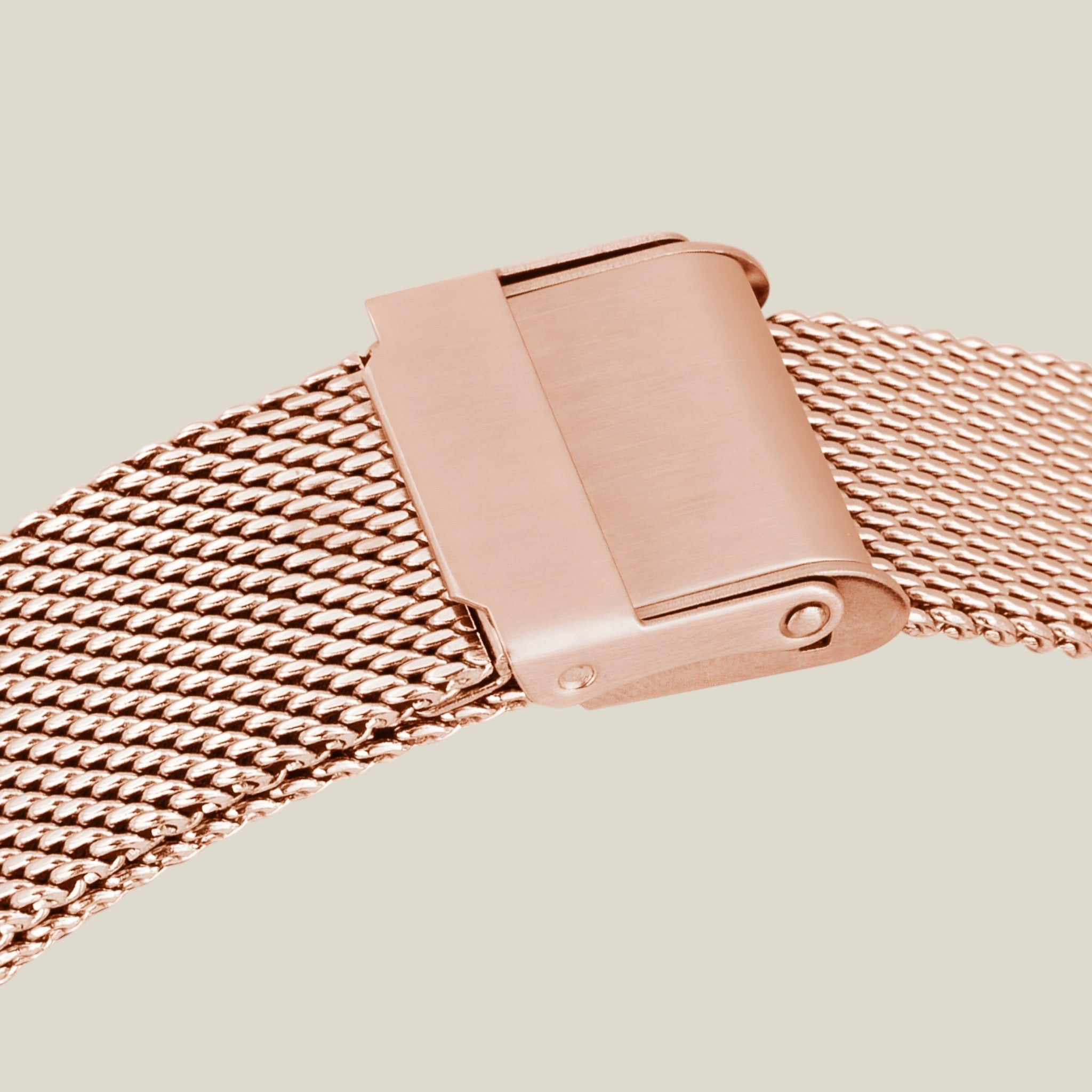 Nora - Tijdloos Rose Goud Vierkant Horloge Met Zwarte Wijzerplaat En Mesh Armband