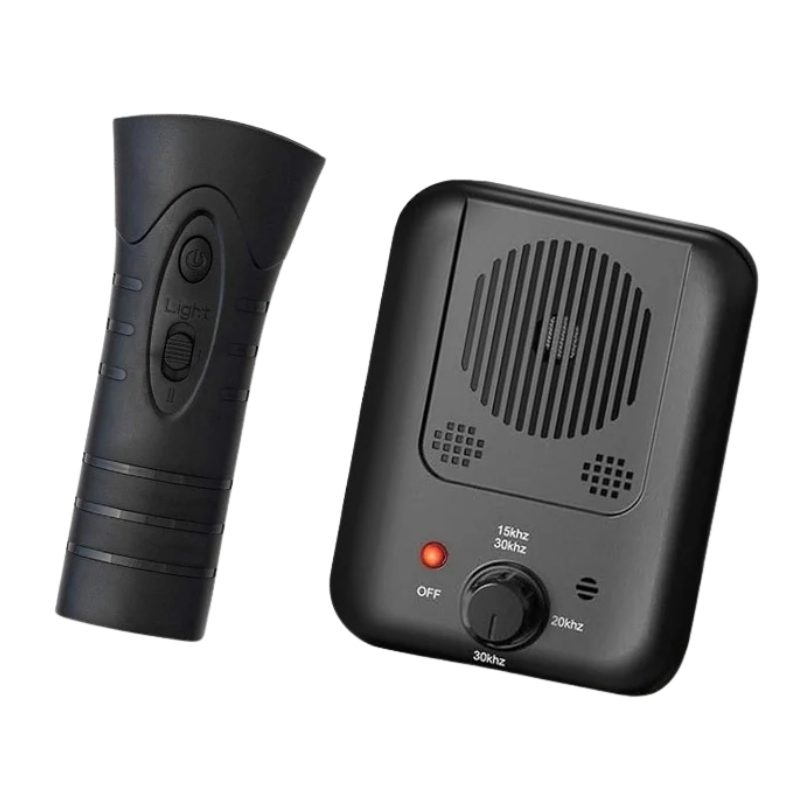 CalmTail – Weerbestendig antiblafapparaat met instelbare ultrasone niveaus