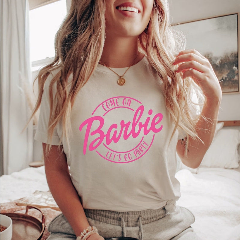 Bella - Klassiek T-shirt met korte mouwen en grafische print en ronde hals