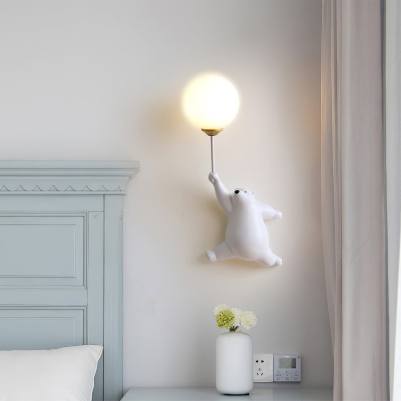 GlowCub – LED Wandlamp met Teddybeer en Ballonontwerp