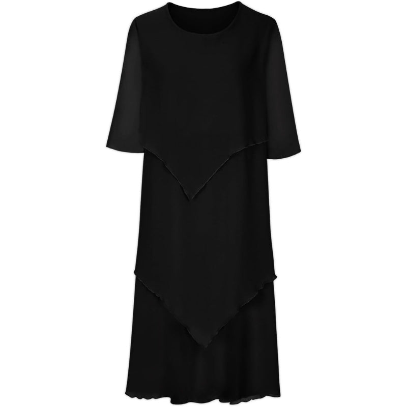 Hazel - Chiffon jurk met ronde hals en modern design