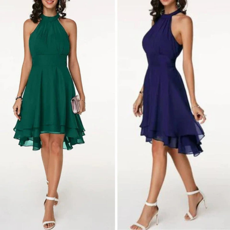 Julia – Elegante zwierige jurk met halterhalslijn en comfortabele pasvorm