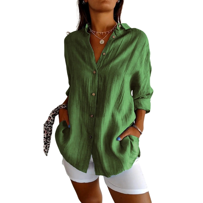 Sophie - Stijlvol Shirt met Korte Mouwen en Knopsluiting