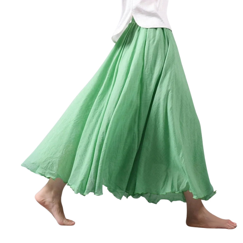 Mireille – Lichtgewicht maxirok met hoge taille