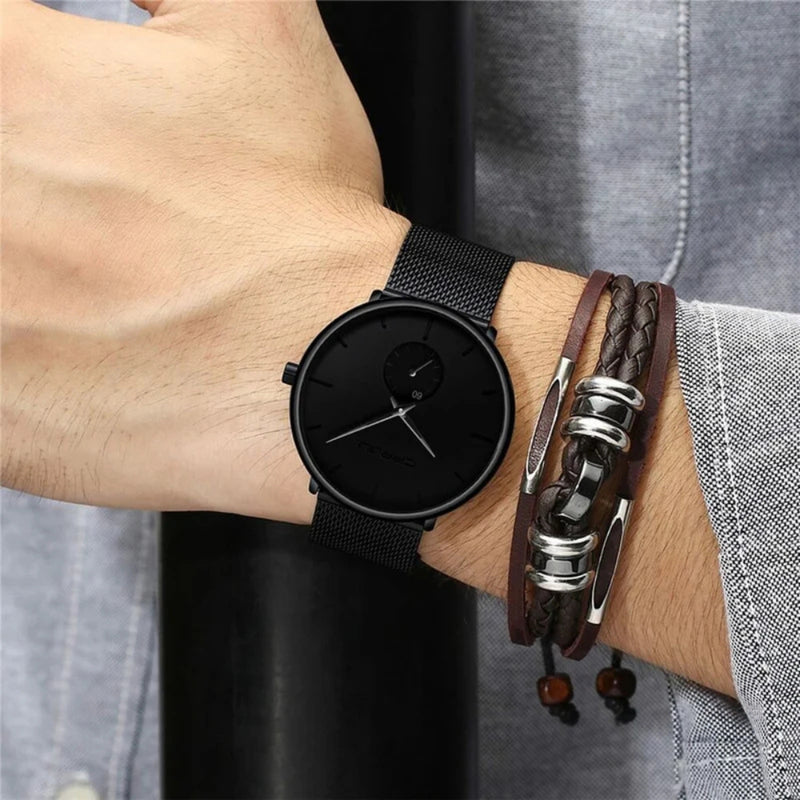 Ethan – Minimalistisch quartz polshorloge met strakke wijzerplaat en verfijnd silhouet