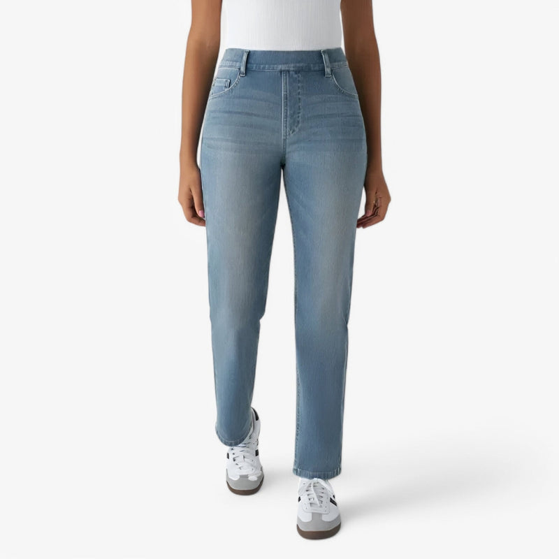 Eva - Elegante broek Met hoge taille en geplooide voorkant