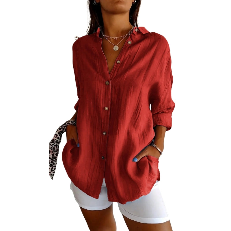 Sophie - Stijlvol Shirt met Korte Mouwen en Knopsluiting