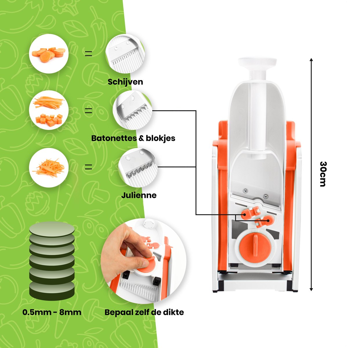SliceMaster - Verstelbare Mandoline Slicer voor Snel en Nauwkeurig Snijden